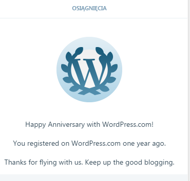 gratulacje od WordPressa...